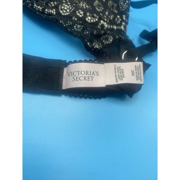 Victoria's Secret Dream Angels Lined Demi Bra Size 32C Black Lace - Picture 11 of 14